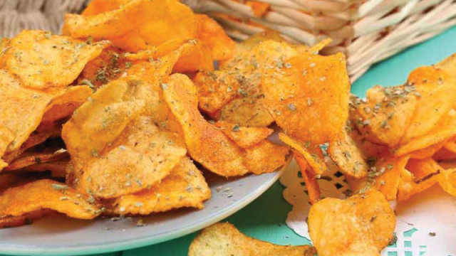 Crispy sweet potato chips