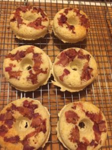 Bacon donuts hot out of the oven